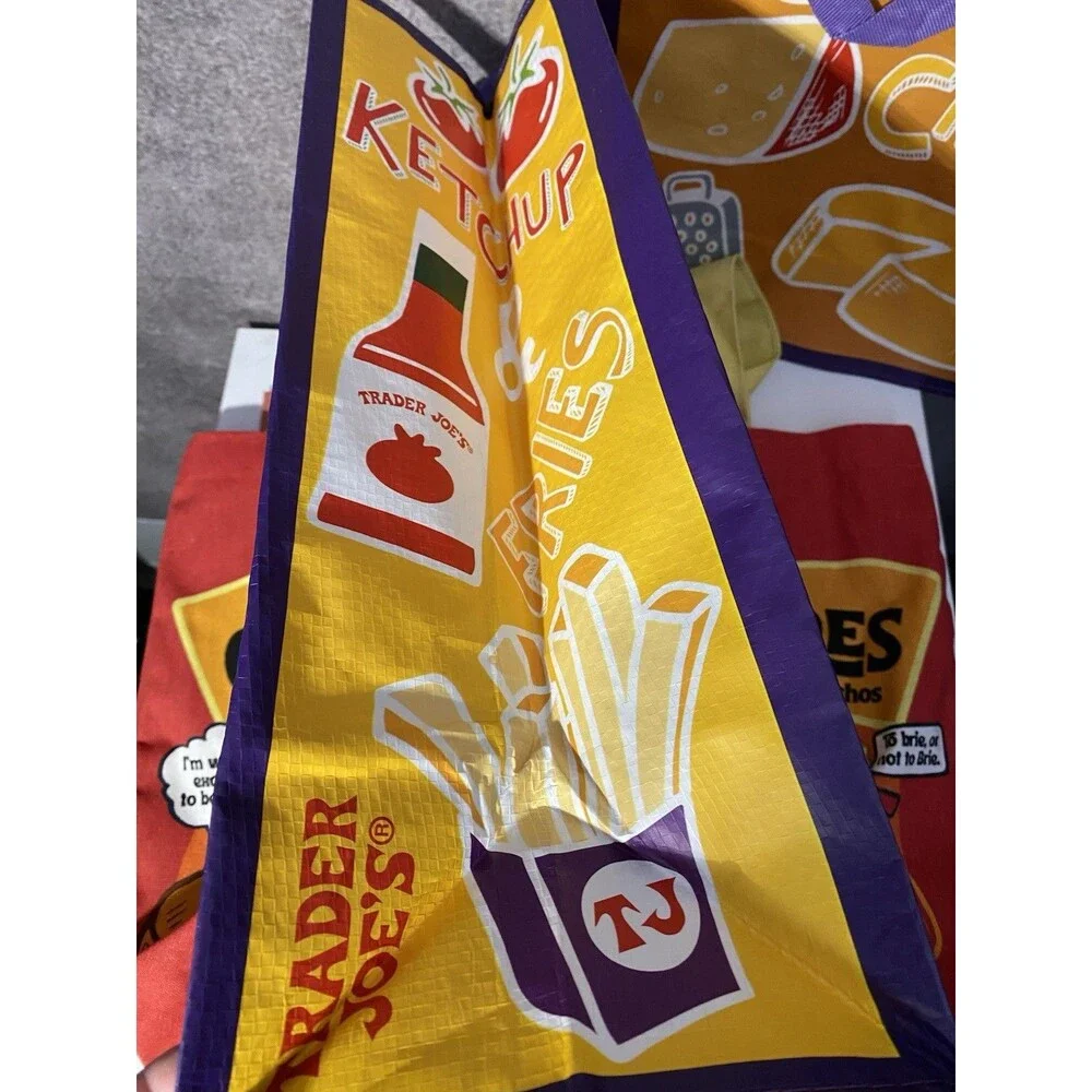 Trader Joe’s Reusable Bags Lot (3) - Cheese & PB&J/Mac Designs